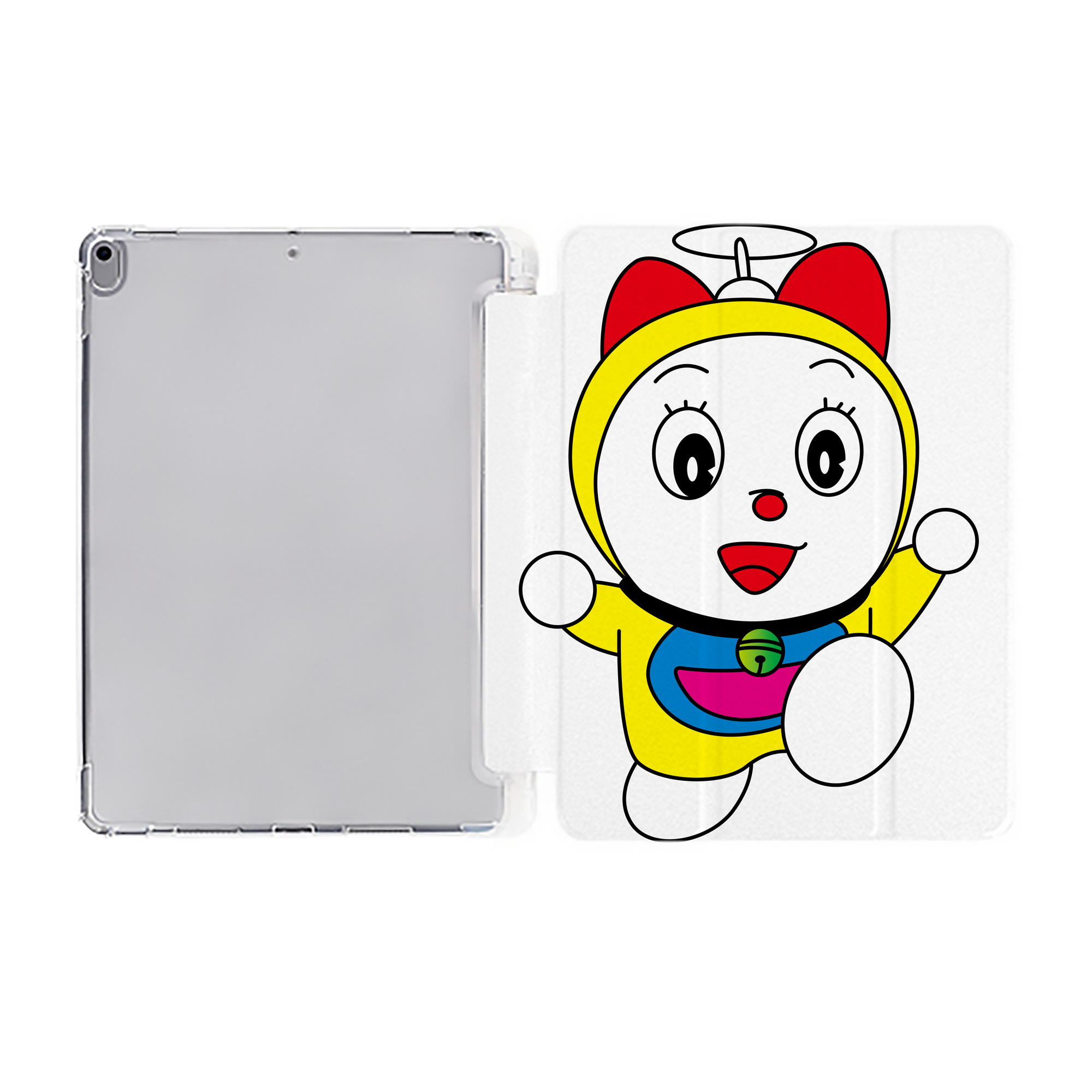 （画像用） ドラえもん ドラミ Doraemon Dorami IPad ケース ペン収納付き 三つ折りスタンド PUレザー×シリコン 対応機種9.5/10.5/10.9インチ